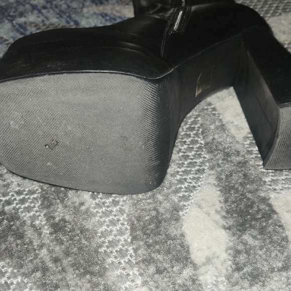 Wetkiss Black Platform Knee-High Boots Size 10 - Picture 5 of 8